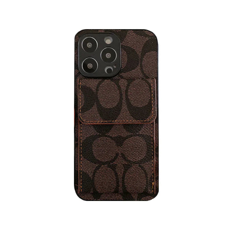 Coach iPhone Case With Wallet Light Brown-HP240513