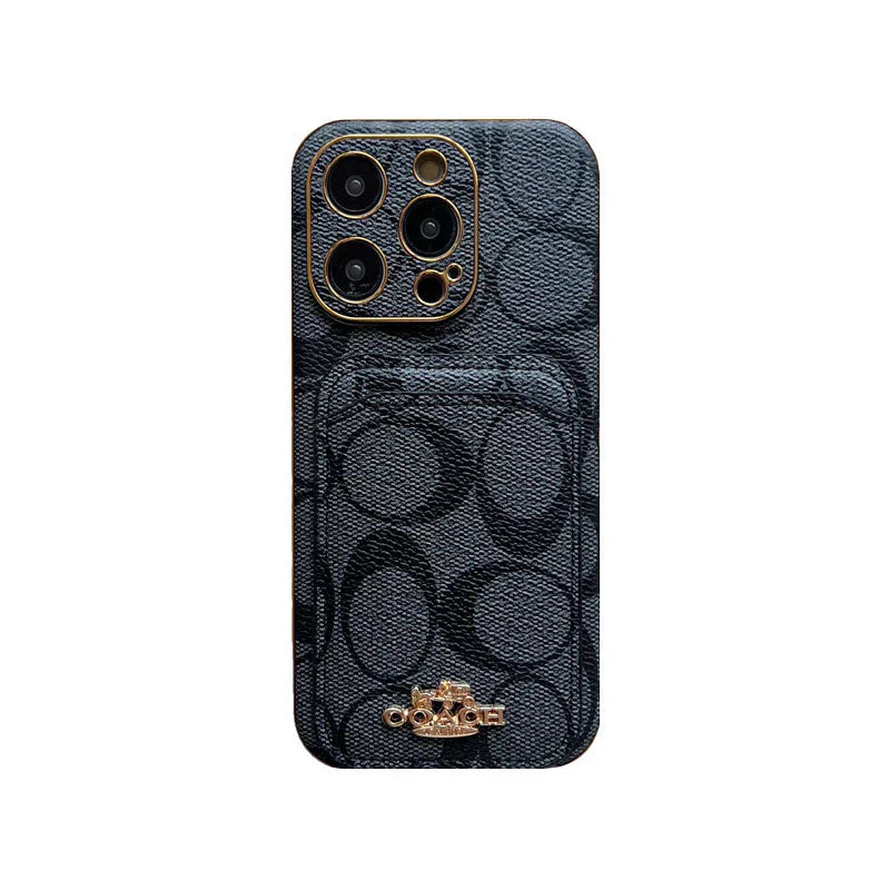 Coach iPhone Case With Card Holder Black -KB241651