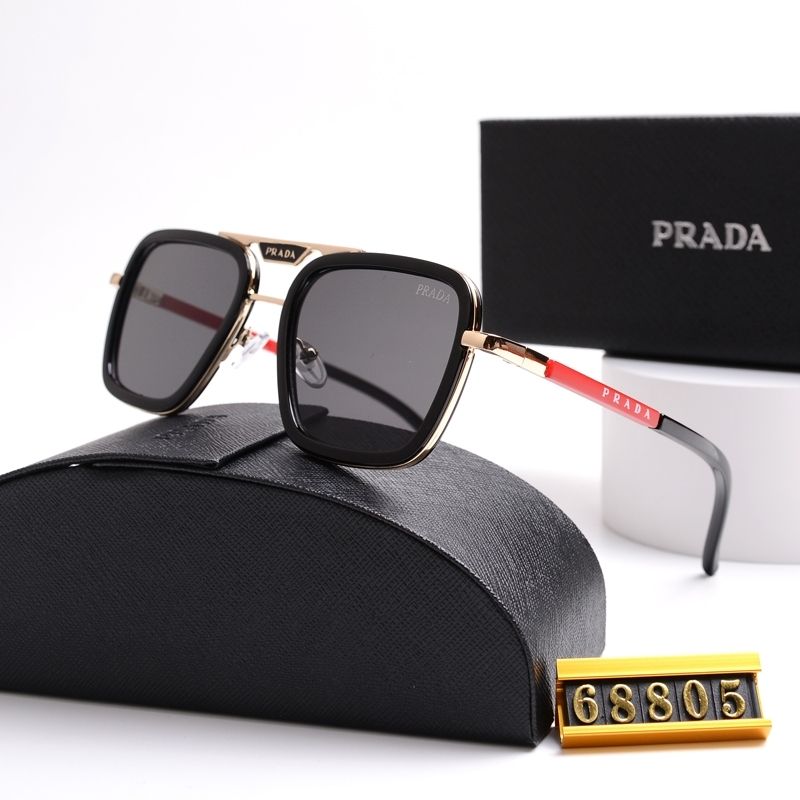 Unisex Double Bridge Metal Square Sunglasses 68805s