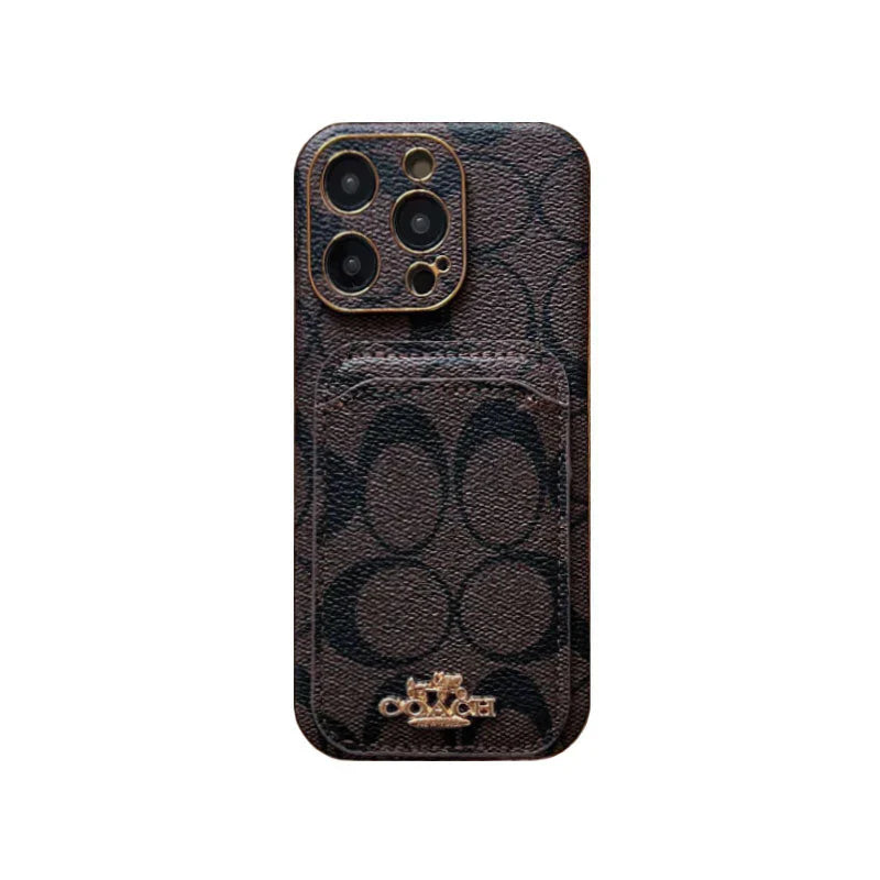 Coach iPhone Case With Card Holder Coffee -KB241651