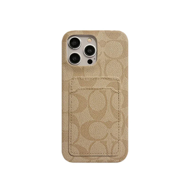 Classic Coach iPhone Case With Card Holder White -JQB240330