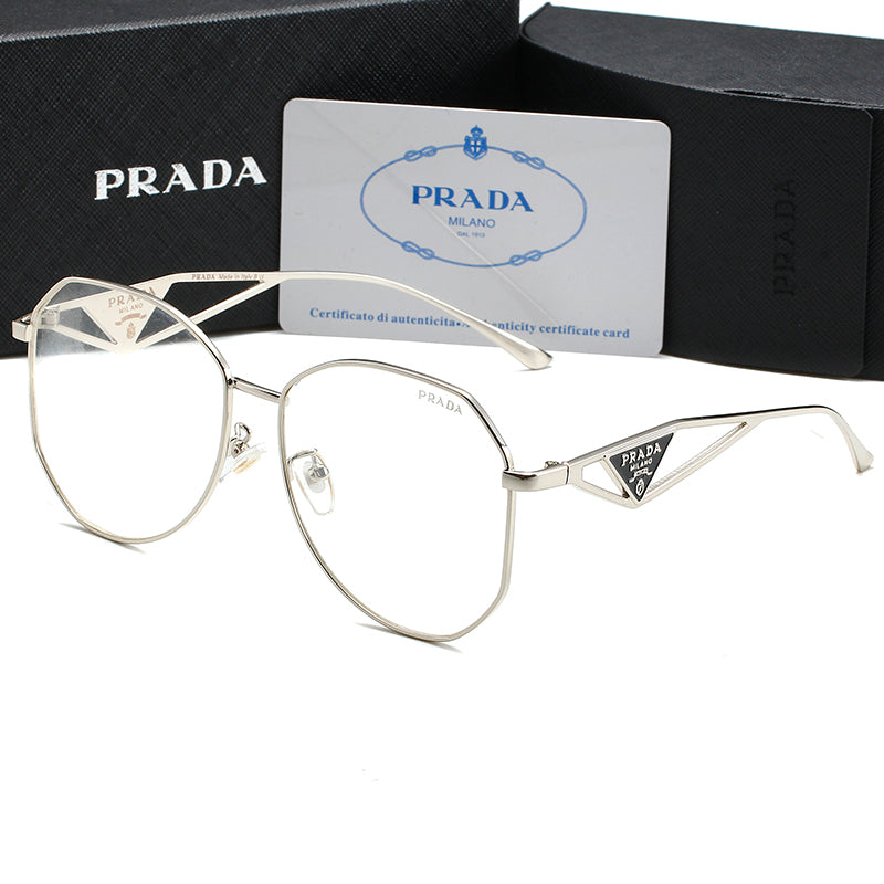 Unisex Triangle Logo Metal Sunglassess