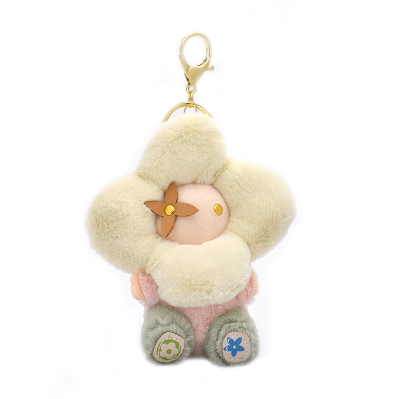 Cute Sunflower Plush Keychain – Vivian Doll Bag Charm for Women, Car & Backpack Decorations