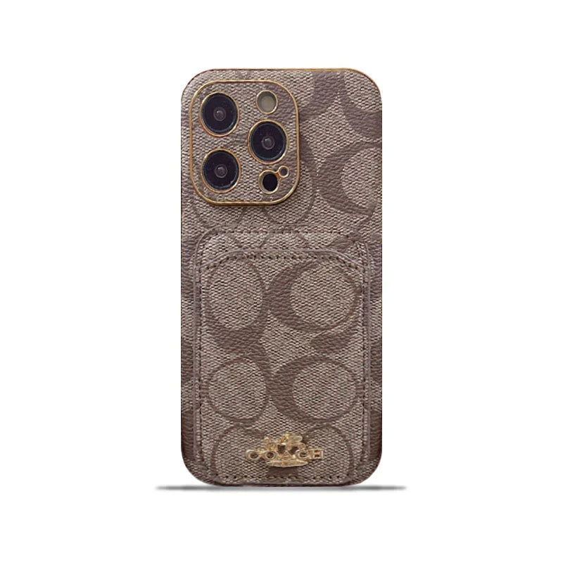 Coach iPhone Case With Card Holder Coffee -KB241651