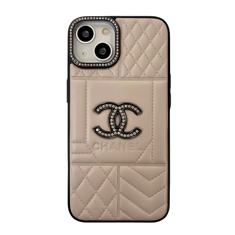 CC Rhombus Leather iPhone Case