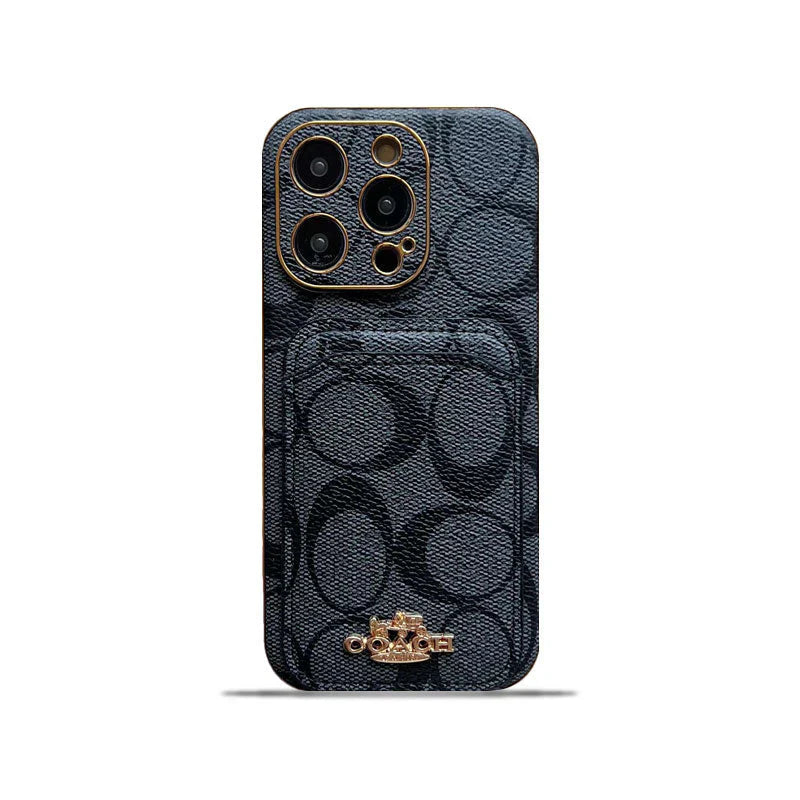 Coach iPhone Case With Card Holder Black -KB241651