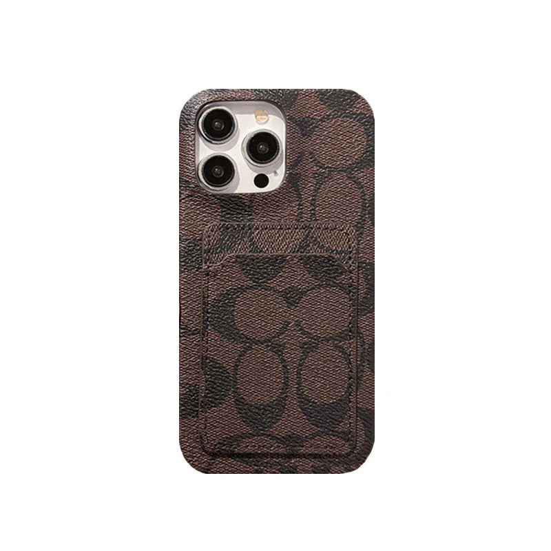 Classic Coach iPhone Case With Card Holder White -JQB240330