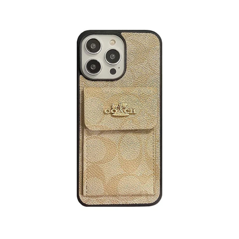 Coach iPhone Case With Card Holder Wallet Coffee -SZK240425