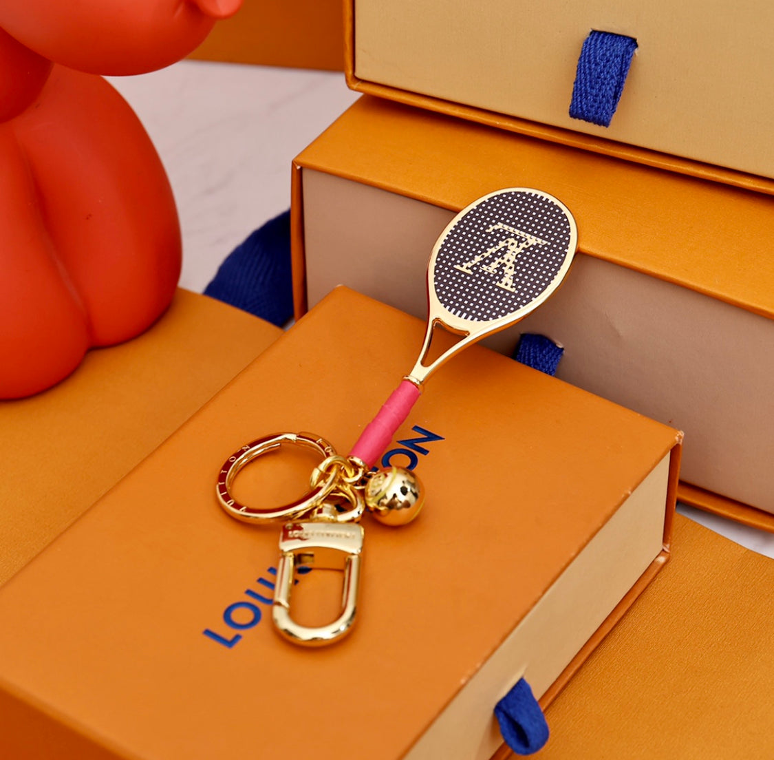 tennis racket LV keychains