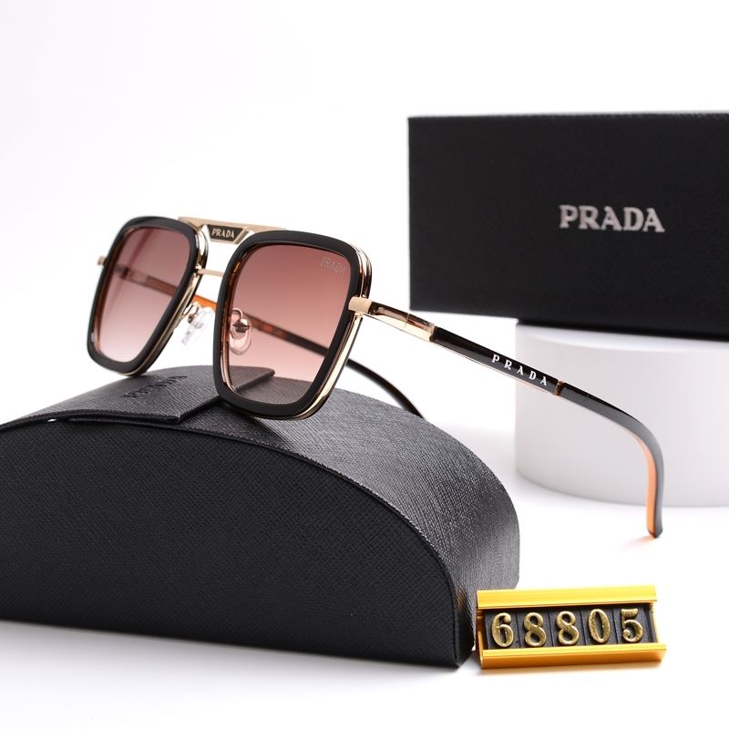 Unisex Double Bridge Metal Square Sunglasses 68805s