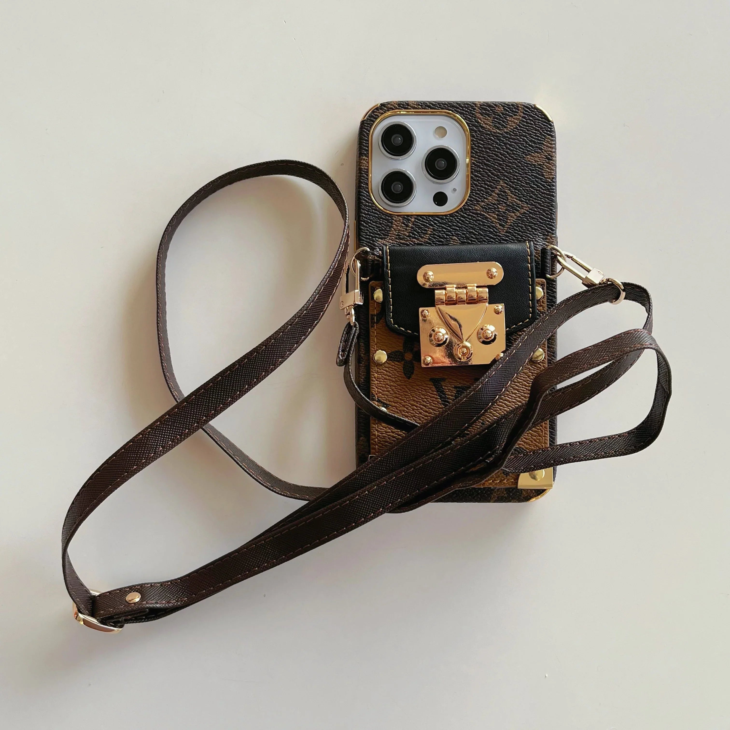 Lou Chain Leather iPhone Case