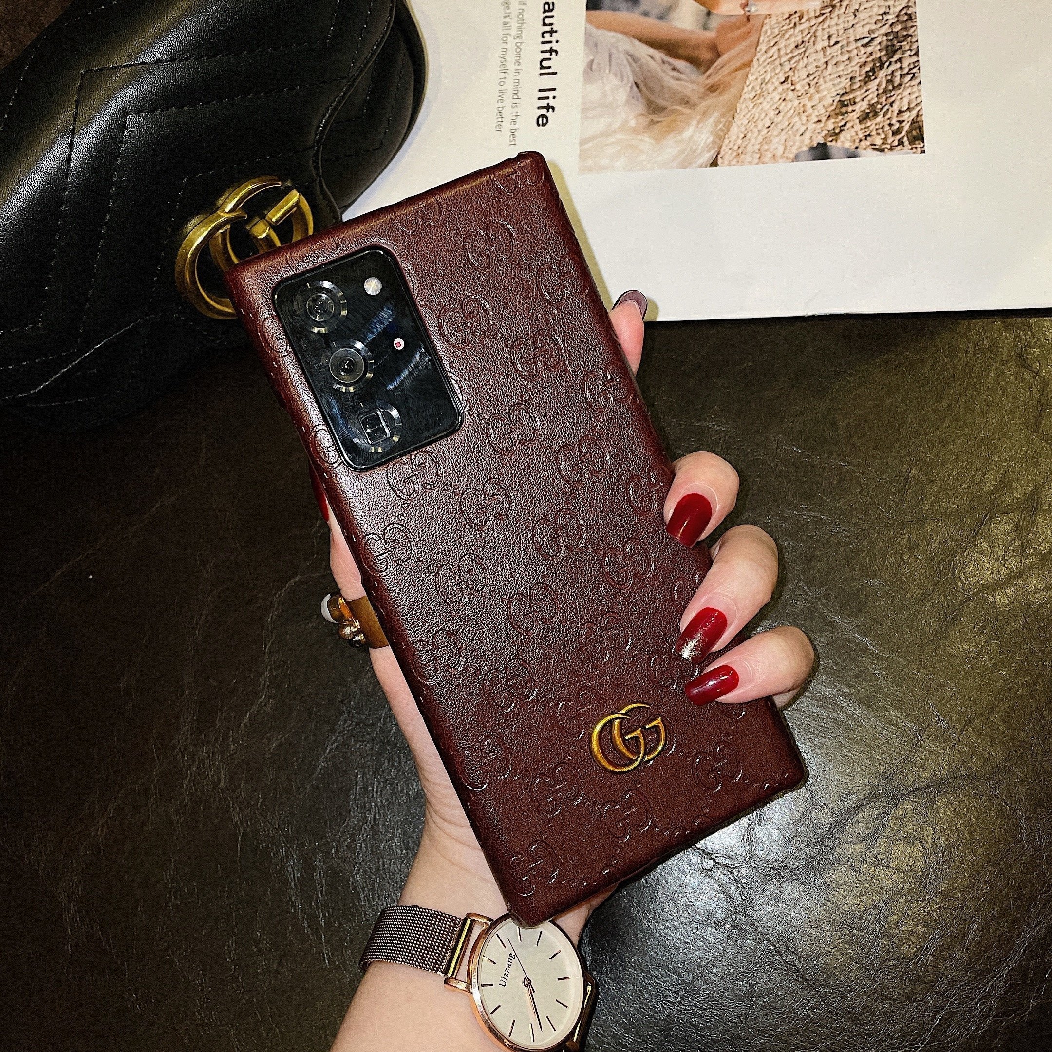 Leather Printed Galaxy Case For Samsung